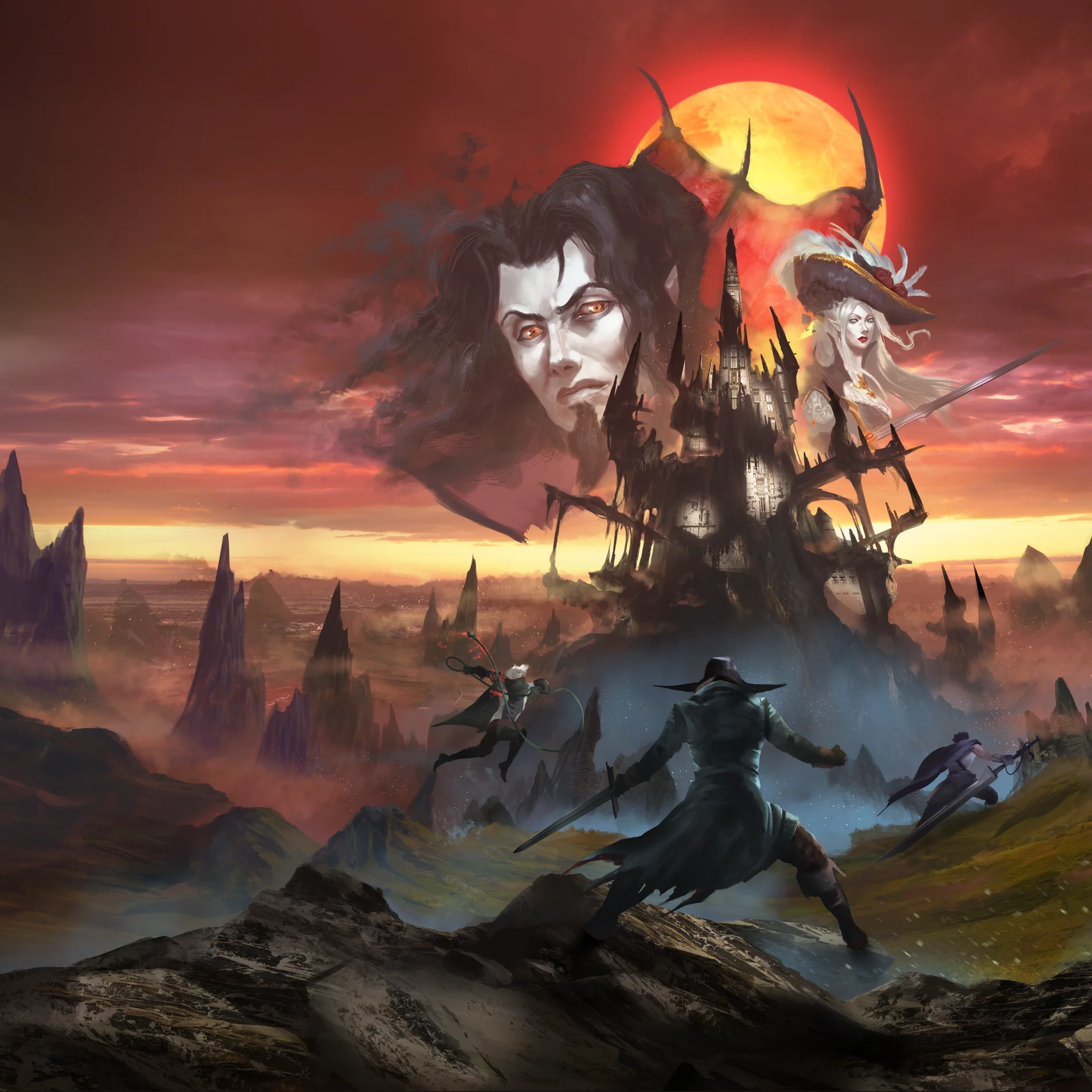 Veil of the Eternal Night Artwork for Veil of the Eternal Night. It depicts a Dracula-like castle with vampire figures and a vampire hunter.